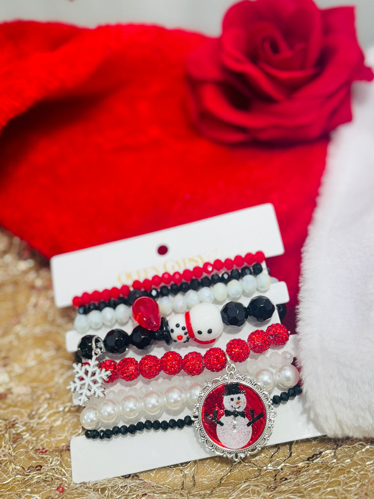 Snowman Kisses & Warm Wishes Bracelet Stack