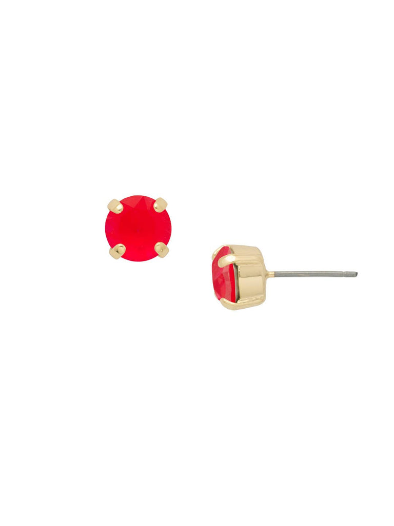 Simple Stud Earrings - EFC99BGRRD: Red