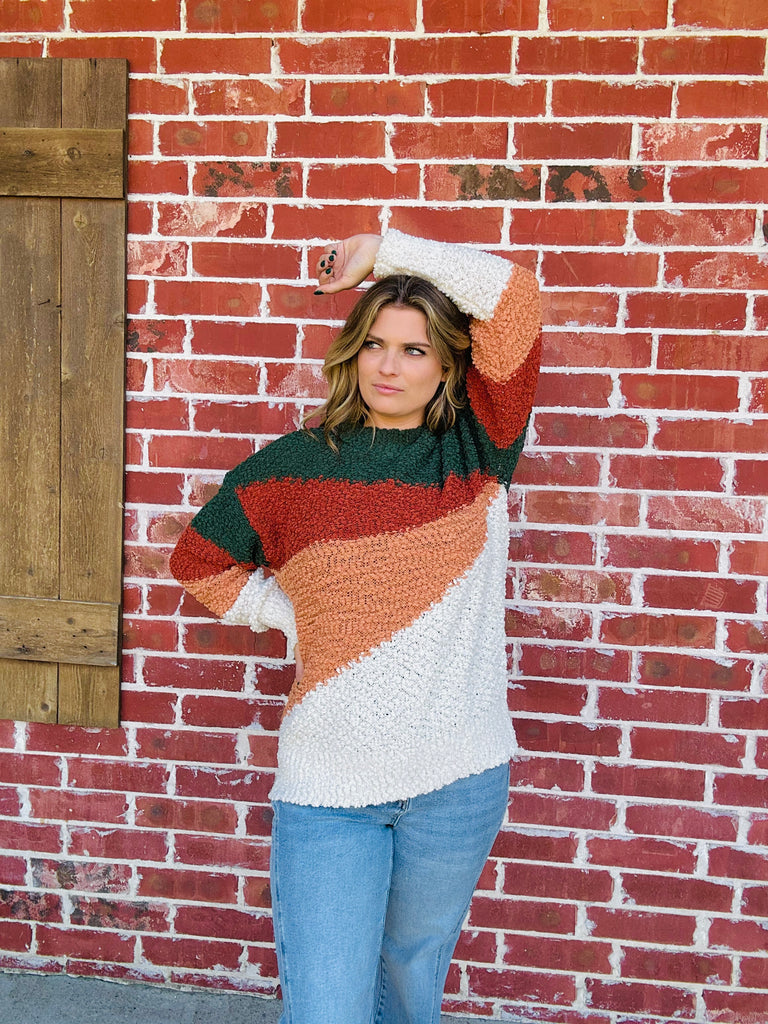 Choosing Cozy Sweater - Green Multi