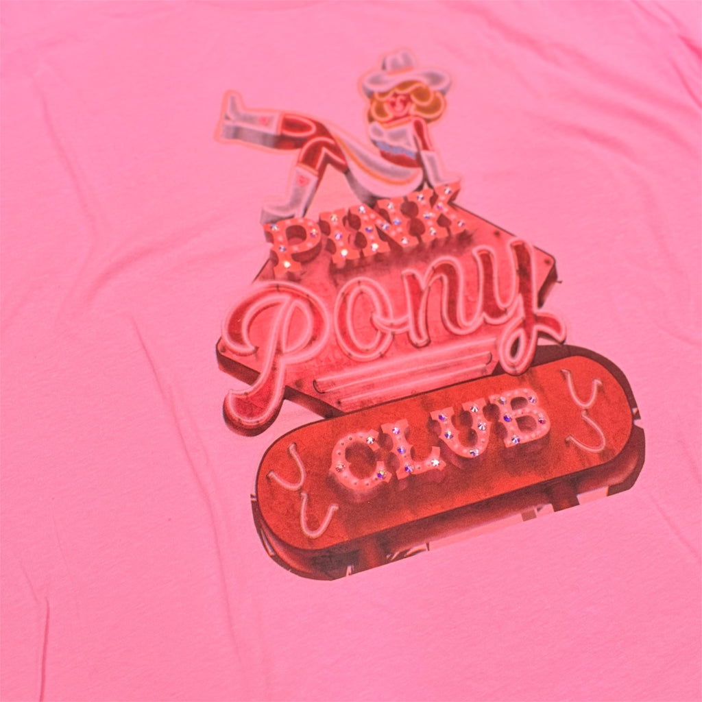 The Crewneck Cut Pink Pony Club Graphic Tee Shirt