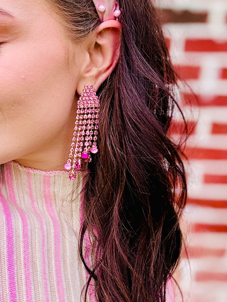 Fiona Pink Swarovski Crystal Earring