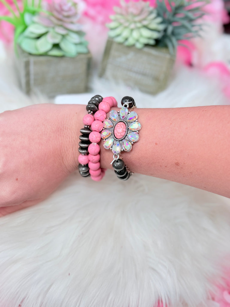 Desert Bloom Squash Blossom Stacked Bracelet Set