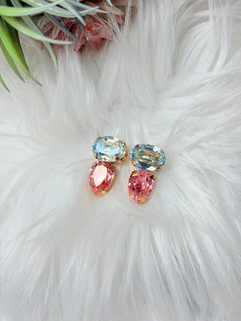 Mini Ally Swarovski Stud Earrings in Candy Crush