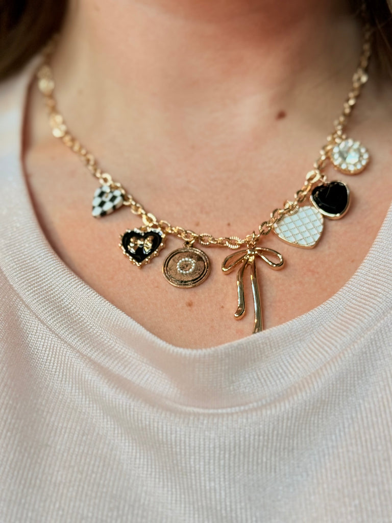 Playful Mix of Elegance Charm Necklace