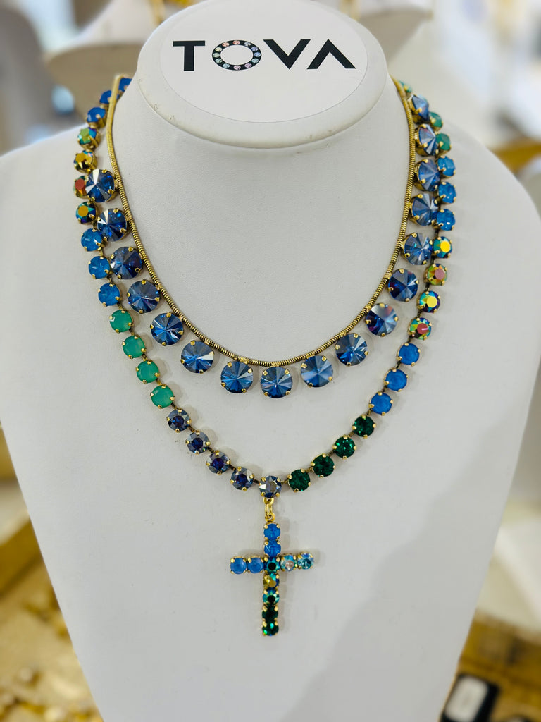 Mini Donatella Necklace in BLUE/GREEN!