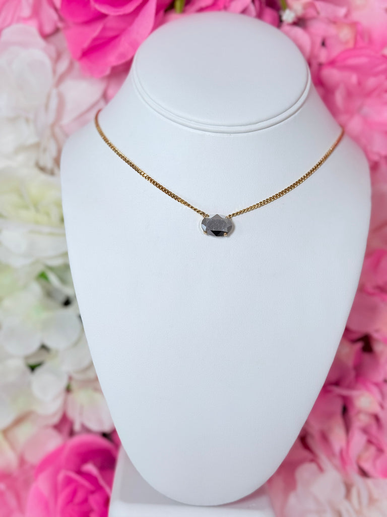 Gold Iza Swarovski Necklace - Chrome