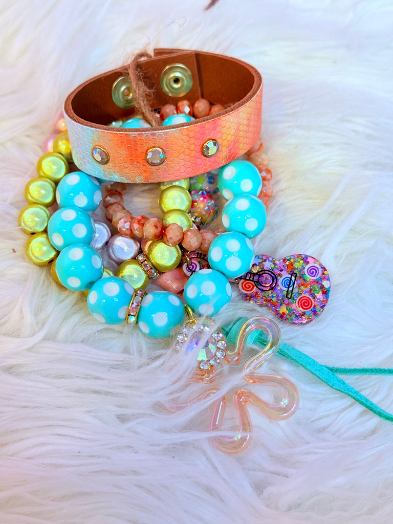 Sweet Melody Bracelet Stack & Leather Cuff