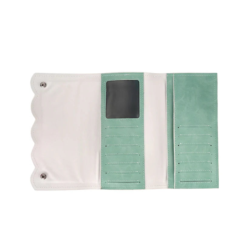 Mint Scalloped Clutch Wallet