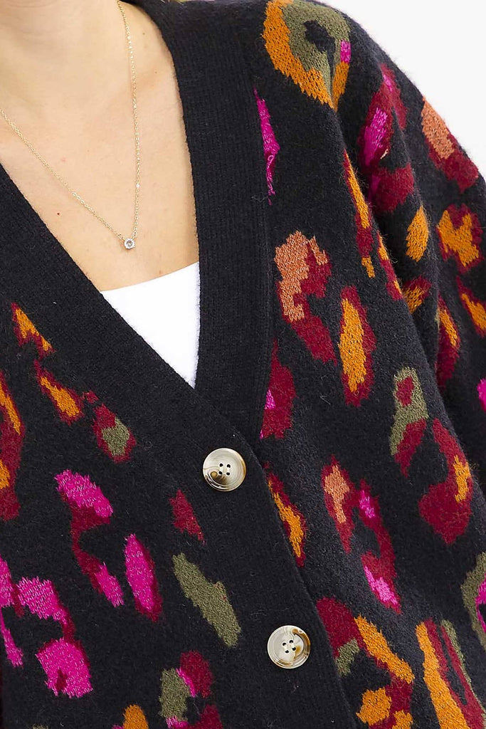 Wild Palette Button-Down Cardigan