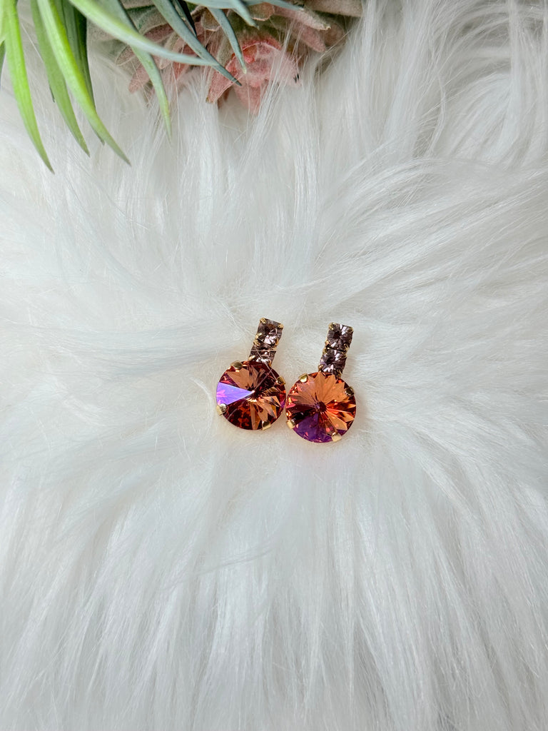 Dee Swarovski Studs in Rose Peach Lemon