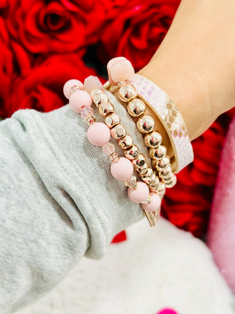 Sweet Rose Sugar & Pink Viper Bracelet Set