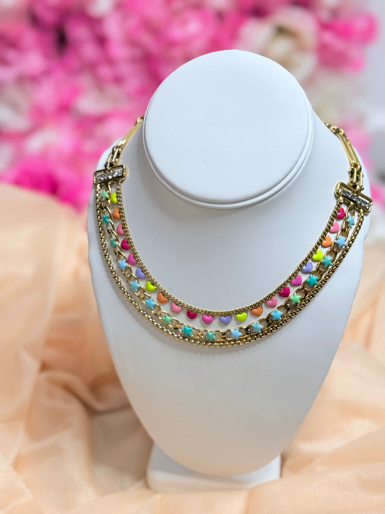 Arley Swarovski Gold Link Necklace