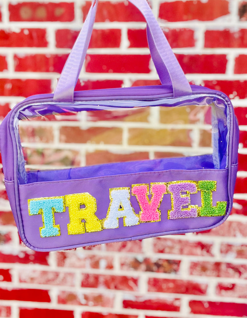 Travel Letter Clear Toiletries Zipper Tote Bag
