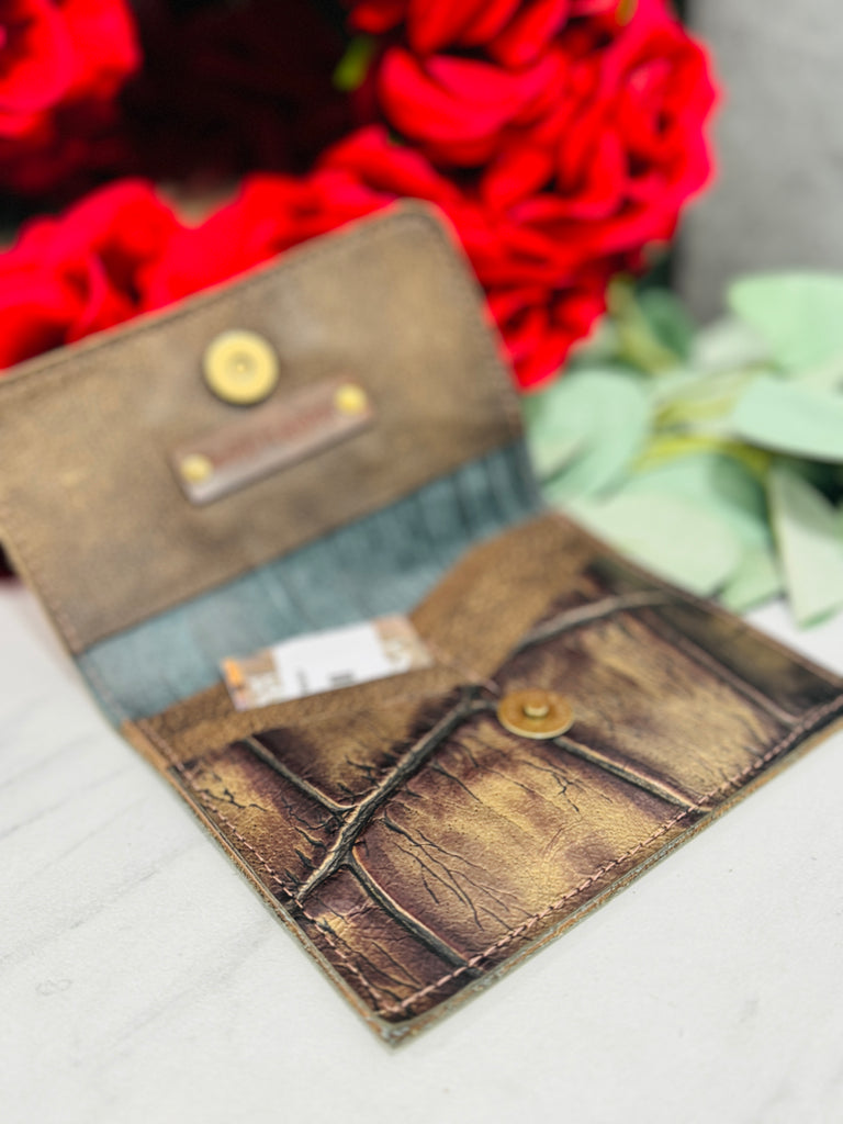 Bronzed Turtle Flora Upcycled Wallet