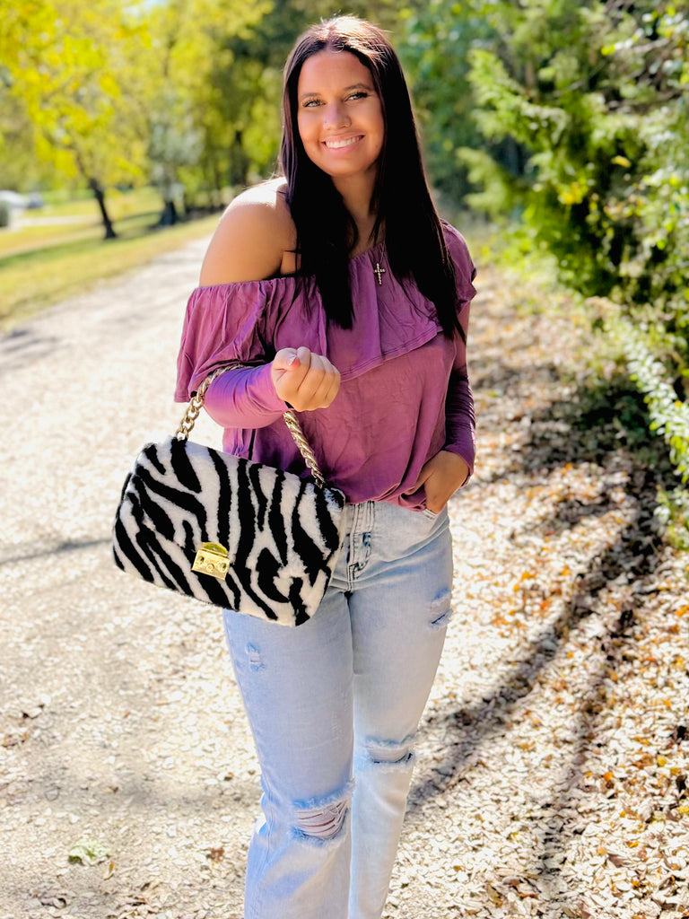 There For You Off Shoulder- Mauver