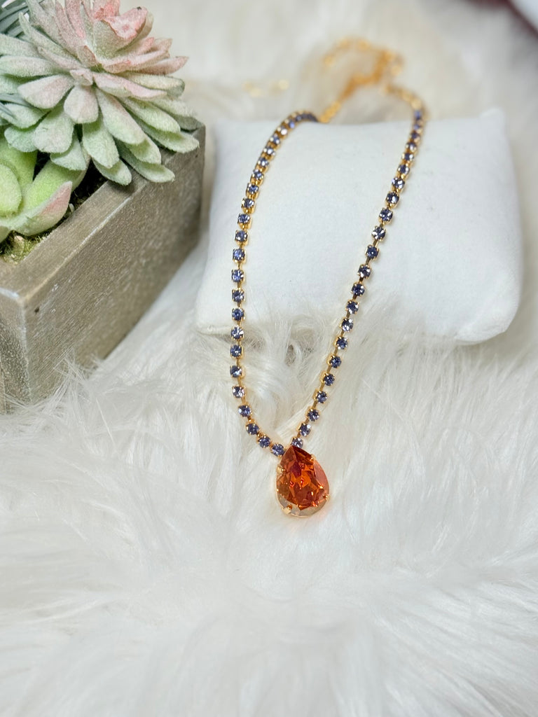 Milli Swarovski Crystal Necklace -  Violet / Brandy