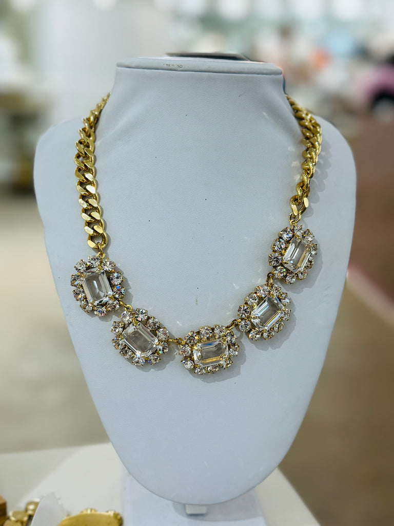 Gold Edith Swarovski Necklace