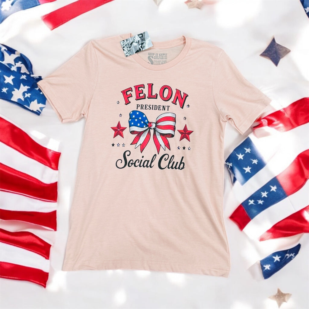 Felon For Prezzy Bedazzled Graphic T - Shirt