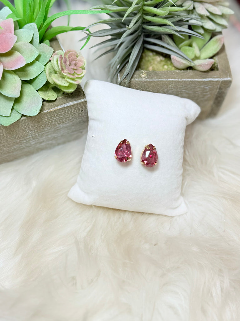 The Lumi Swarovski Studs - Rosie Blush