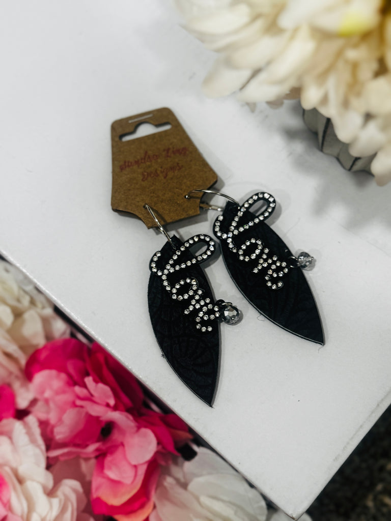 Feather Black Feather Drop Earrings