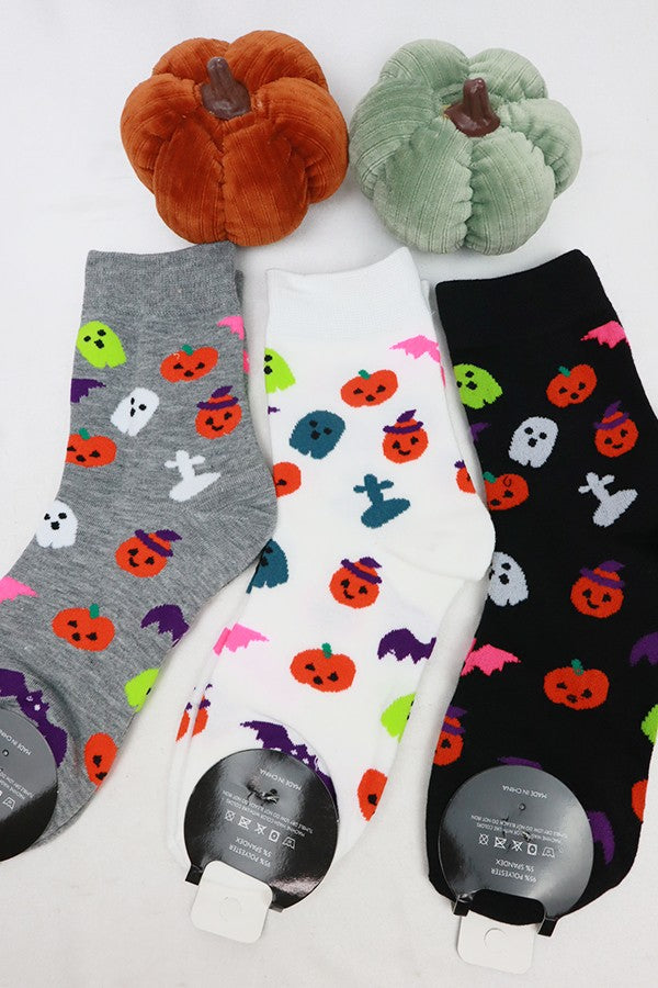 Bright N Boojie Pumpkin Printed Socks