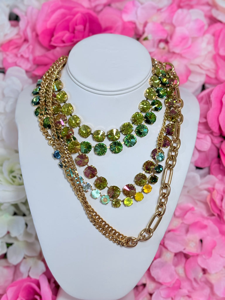 Sofia Swarovski Necklace in Chrysolite Citrine