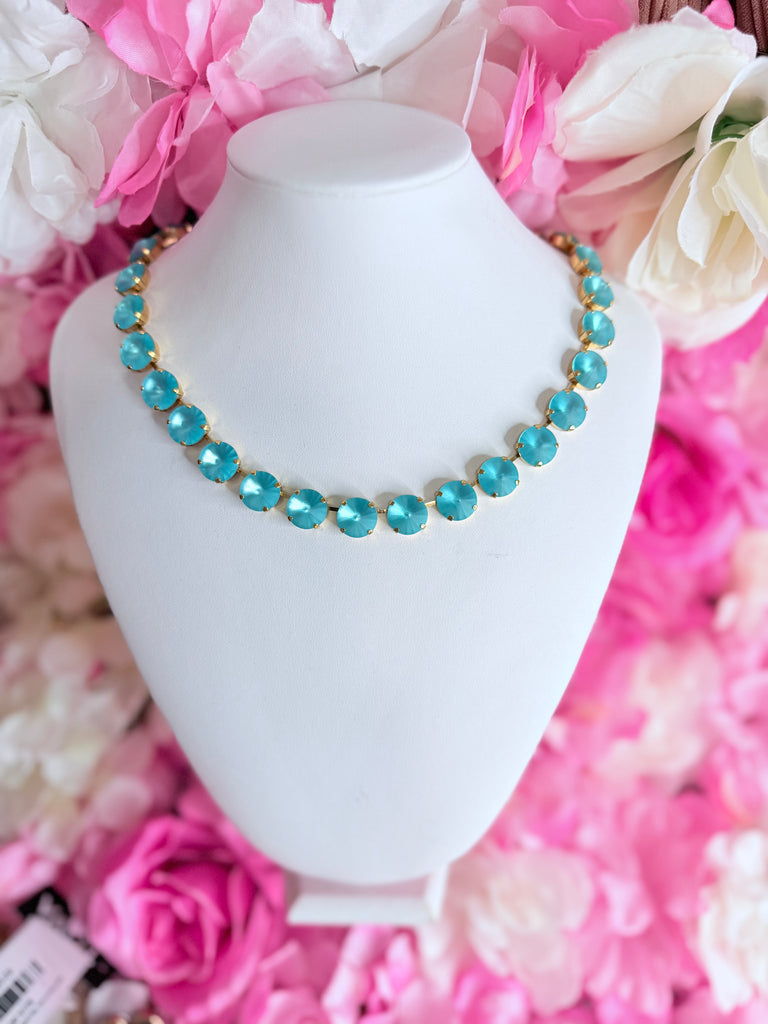 Sofia Swarovski Necklace in Light Turquoise Matte Glow