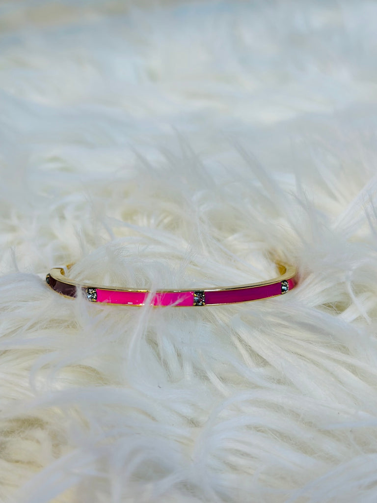 Tyra Swarovski Crystal Bangle in Pink