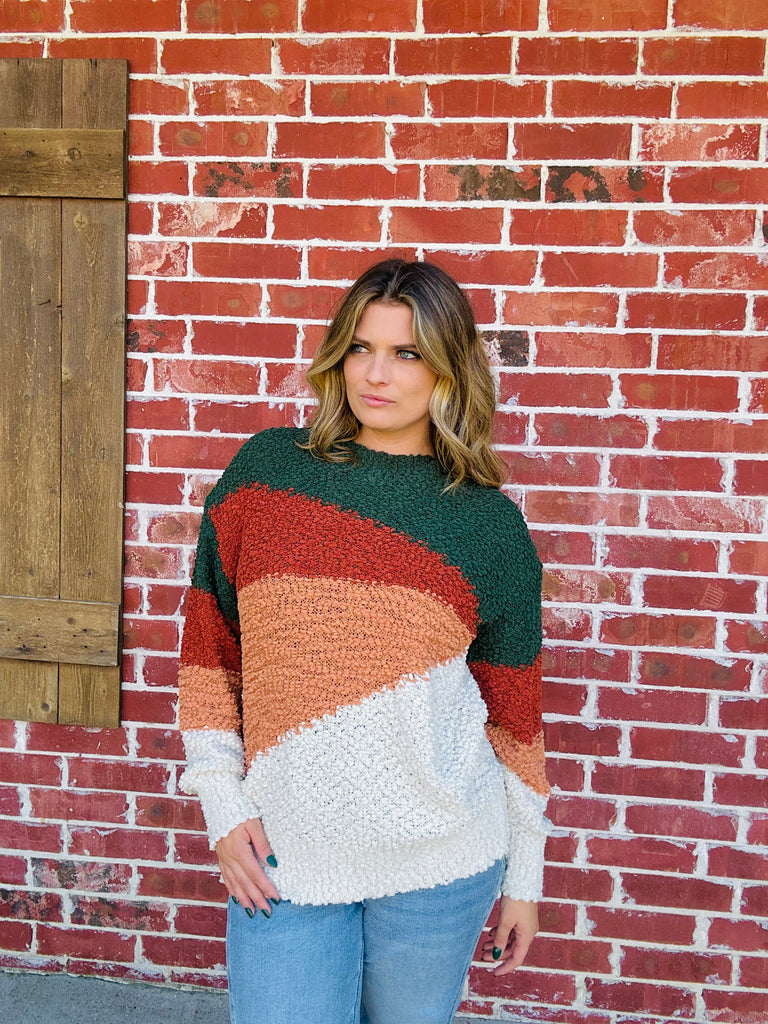 Choosing Cozy Sweater - Green Multi