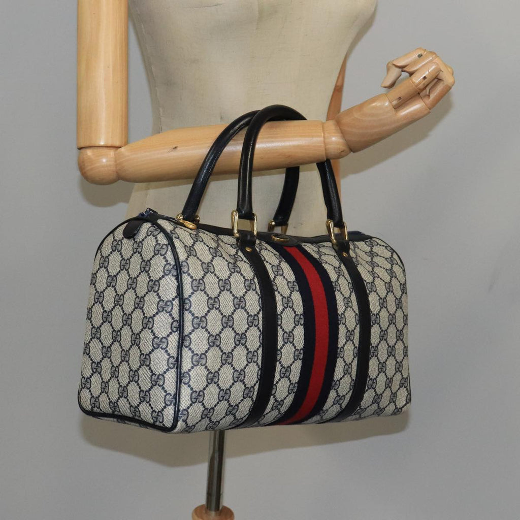 Gucci GG Navy Canvas Ophidia Tote Handbag