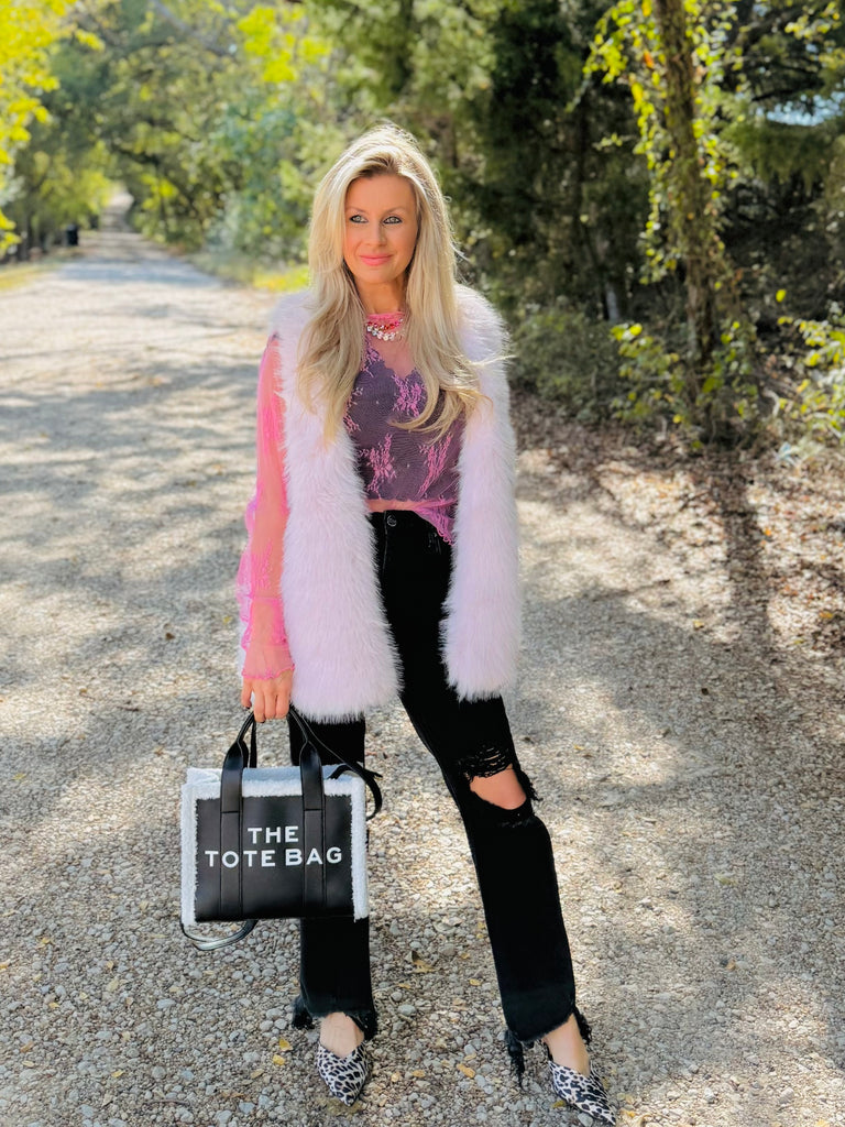 Cozy in Pink Faux Fur Vest