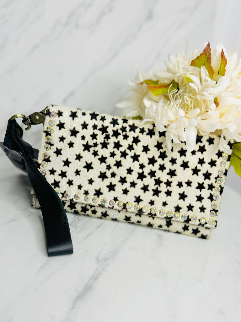 Starry Nights Hide AB Trifold Wristlet Wallet