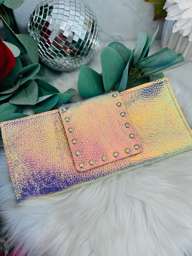 Mermaid Iridescent Leather AB Wallet Clutch