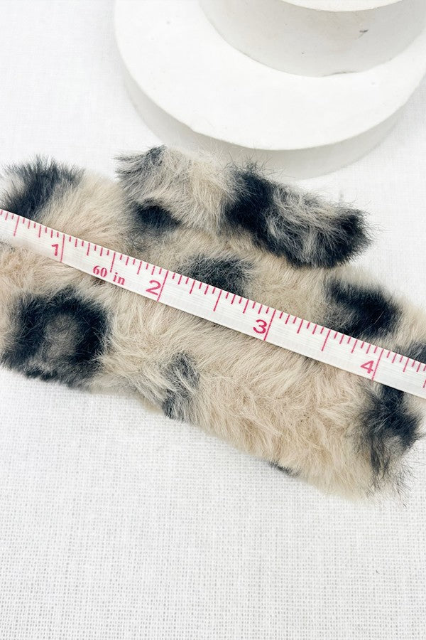 Faux Fur Leopard Claw Clip