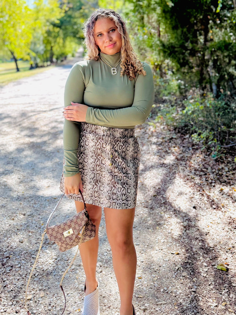 The Essential Mock Neck Bodysuit - Olive