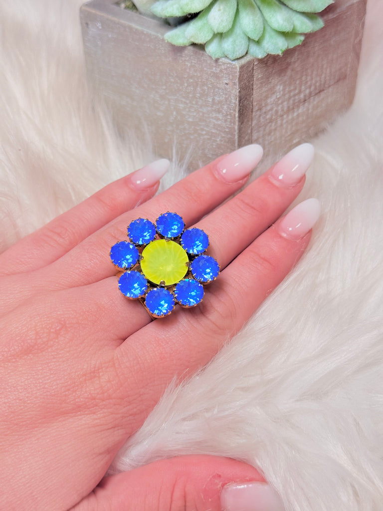 Chrisley Swarovski Flower Ring (Color Options!)