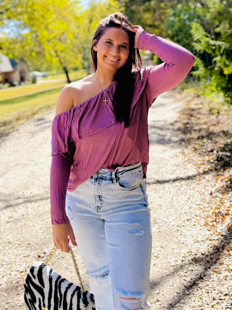 There For You Off Shoulder- Mauver