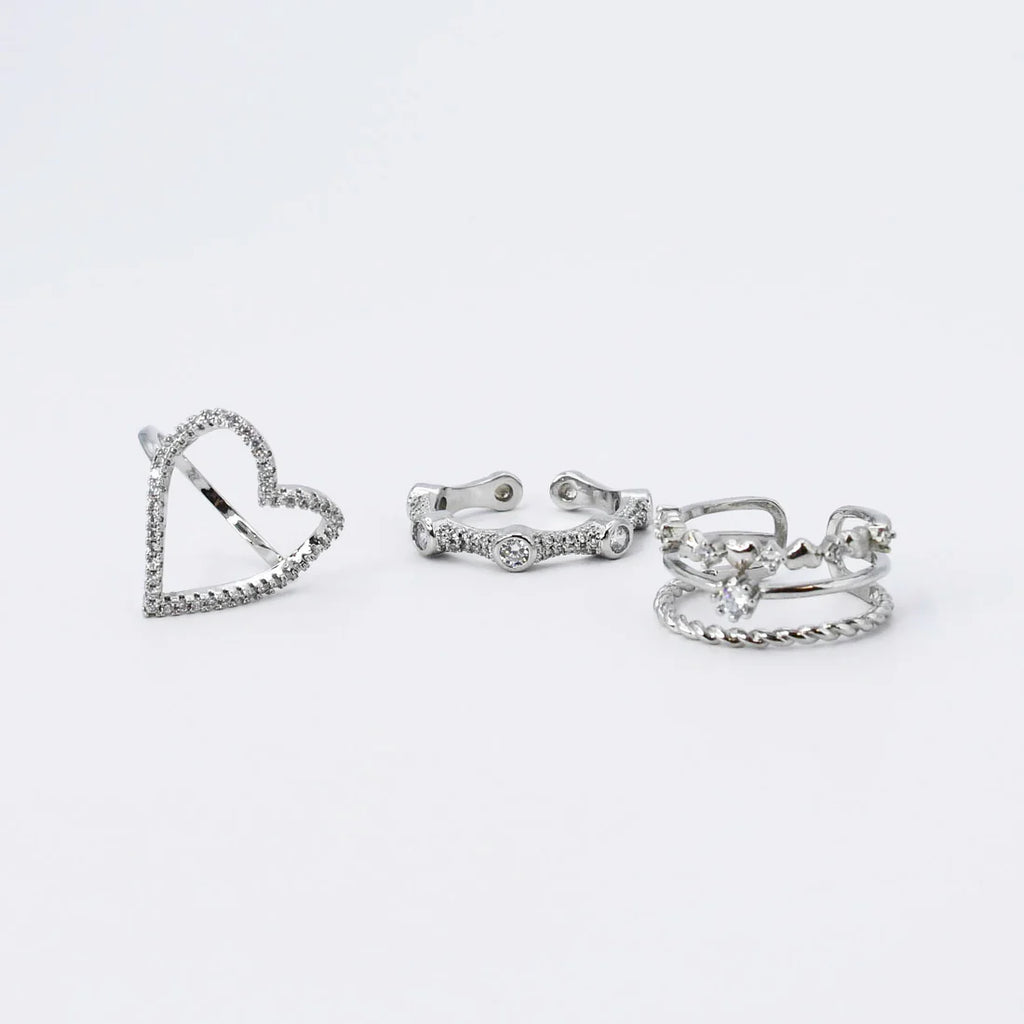 Silver Love Ring Set