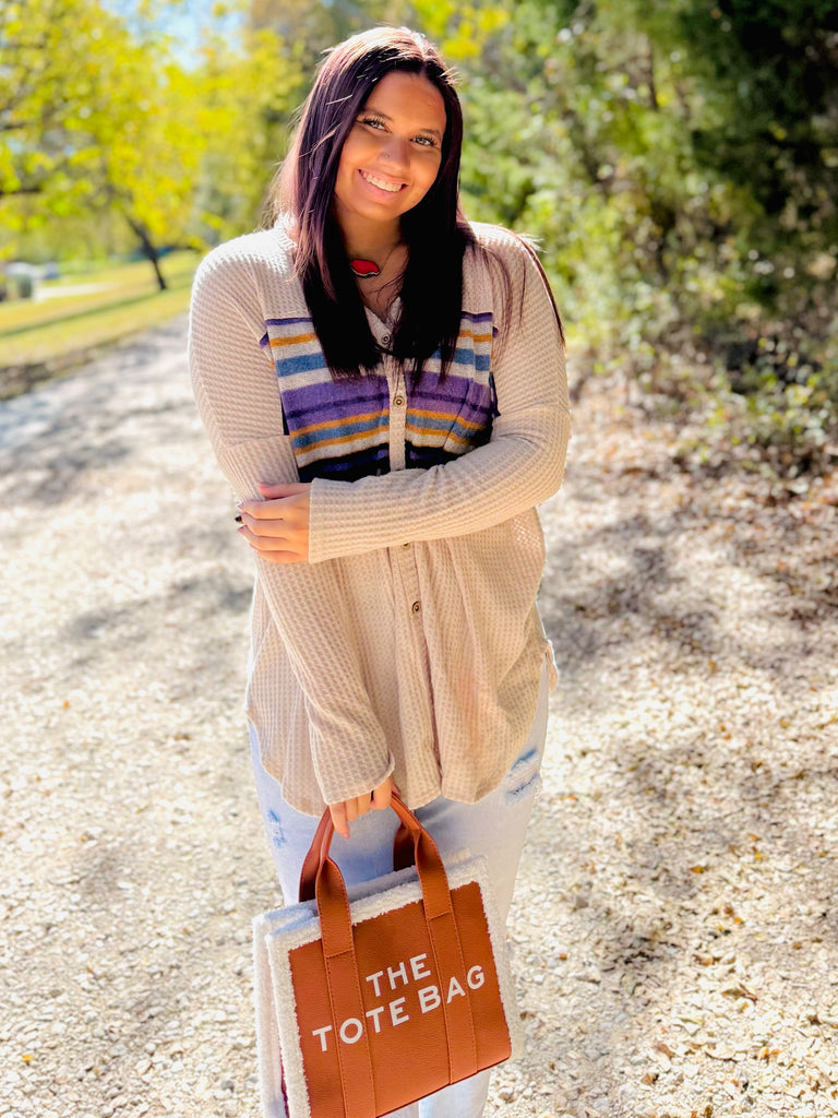 Your Way Waffle Knit Top- Almond