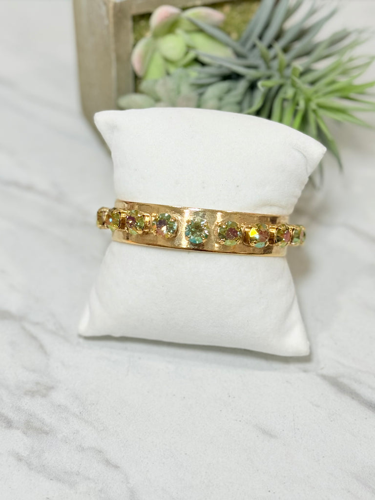 Nyon Swarovski Cuff Bracelet In Periodt Brandy