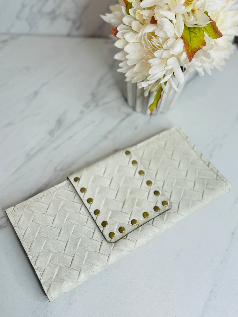 Ivory Woven Wallet Clutch