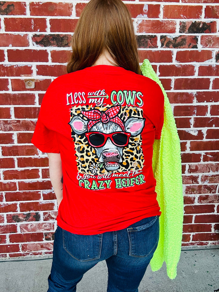 Red Crazy Heifer Graphic Tee