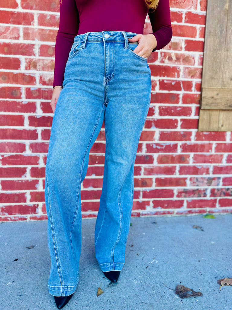 Retro Revival Wide Leg Denim Jeans