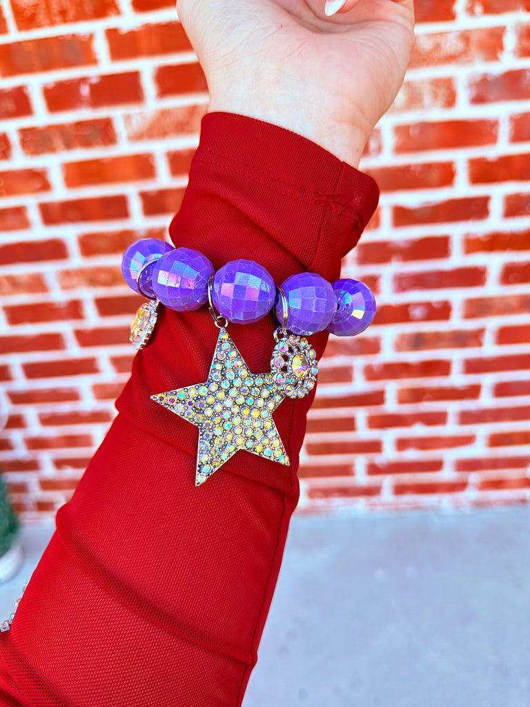 You are the Star Purple AB Charm Bracelet