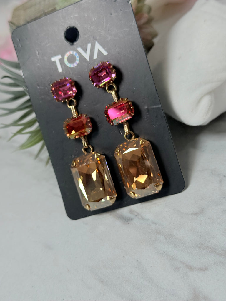 Serina Swarovski Earrings in Golden Shadow