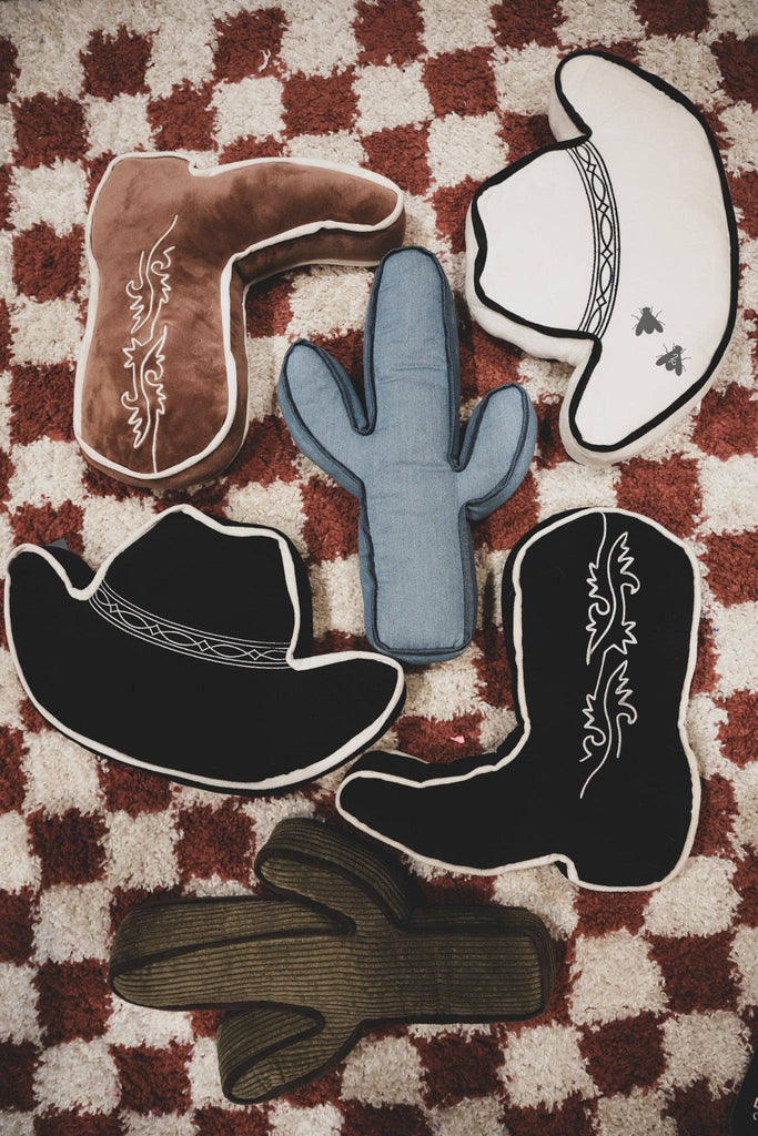 SNOOZY BOOT PILLOW: DENIM