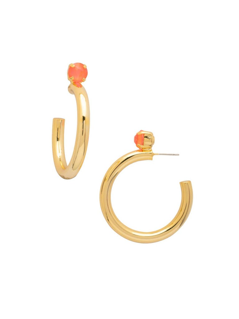 Keeley Studded Hoop Earrings - EFP26BGELH: Orange