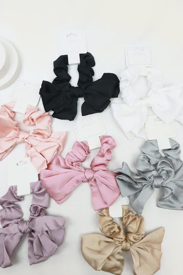 Ribbon Tied Satin Scrunchie