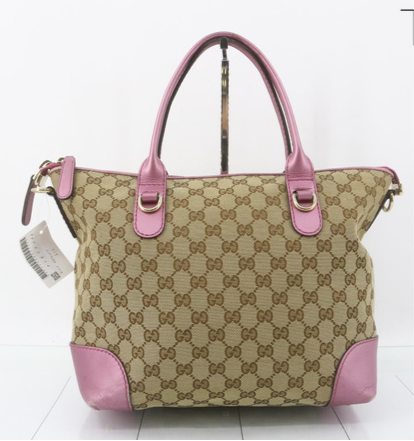 GUCCI Canvas Pink Tote Bag