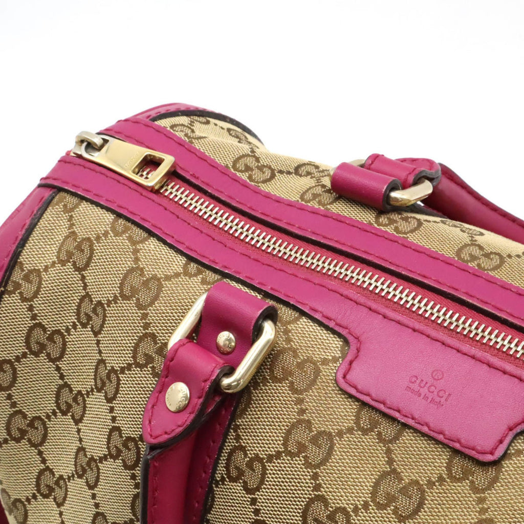 Gucci Boston Magenta Duffle Travel Handbag Tote